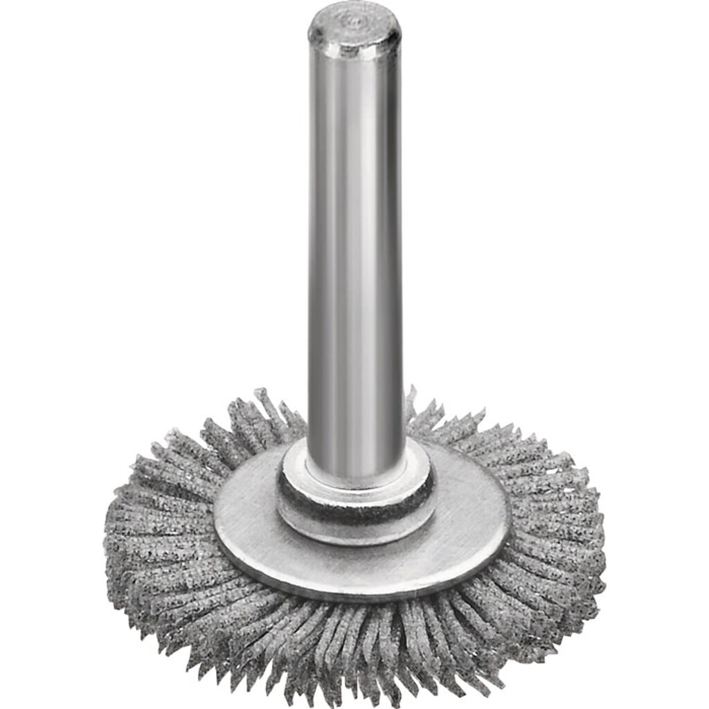 LESSMANN Rundbürste, SiC Schleifborsten Körnung 120 6 mm, Ø 30 mm Schaft 6 mm, 18000 min-¹ Produktabbildung: LESSMANN Rundbürste, SiC Schleifborsten Körnung 120 6 mm, Ø 30 mm Schaft 6 mm, 18000 min-¹