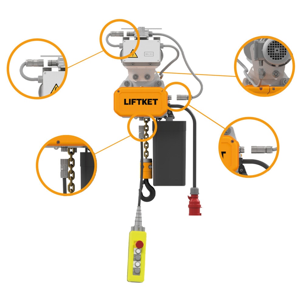 Produktabbildung Nr. 3: LIFTKET Elektrokettenzug S-Line mit Handfahrwerk, TK 125 kg, 8/2 m/min