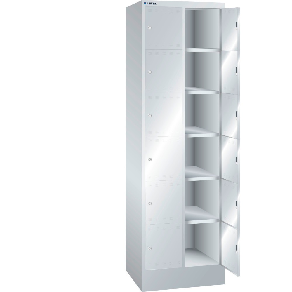 Produktabbildung: LISTA Fächerschrank, (BxTxH) 610x500x1995mm, 2x6 Fächer, Zylinderschloss