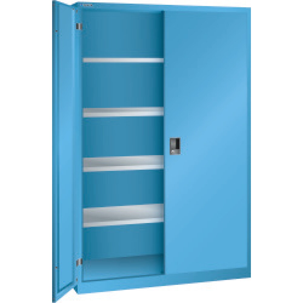 Produktabbildung: LISTA Flügeltürschrank mit 4 verzinkten Böden, HxBxT 1.950 x 1.250 x 580 mm, lichtblau, lichtblau