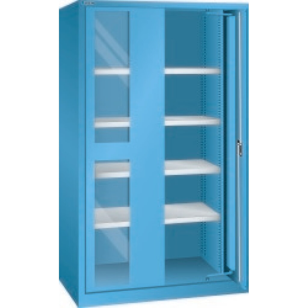 LISTA Schwerlastschrank mit Einschwenktüren + Sichtfenster, 4 Fachböden, HxBxT 1.950 x 1.146 x 690 mm
