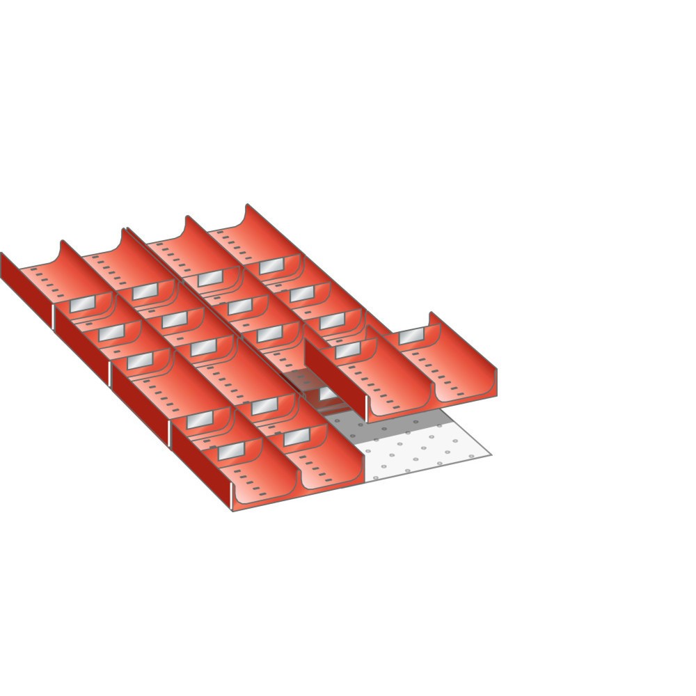 Produktabbildung: LISTA Set Mulden 18x36E, (BxTxFH) 306x612x50mm, 28-teilig