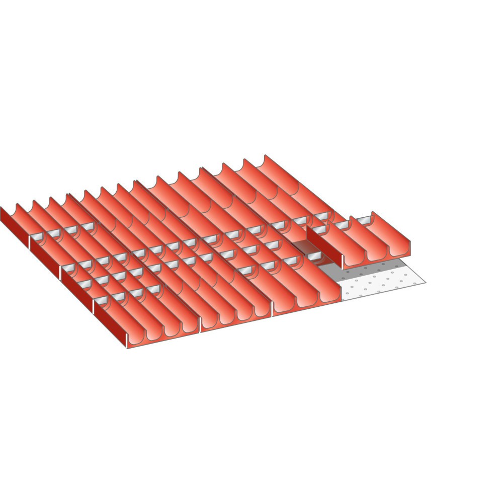 Produktabbildung: LISTA Set Mulden 36x36E, (BxTxFH) 612x612x50mm, 66-teilig