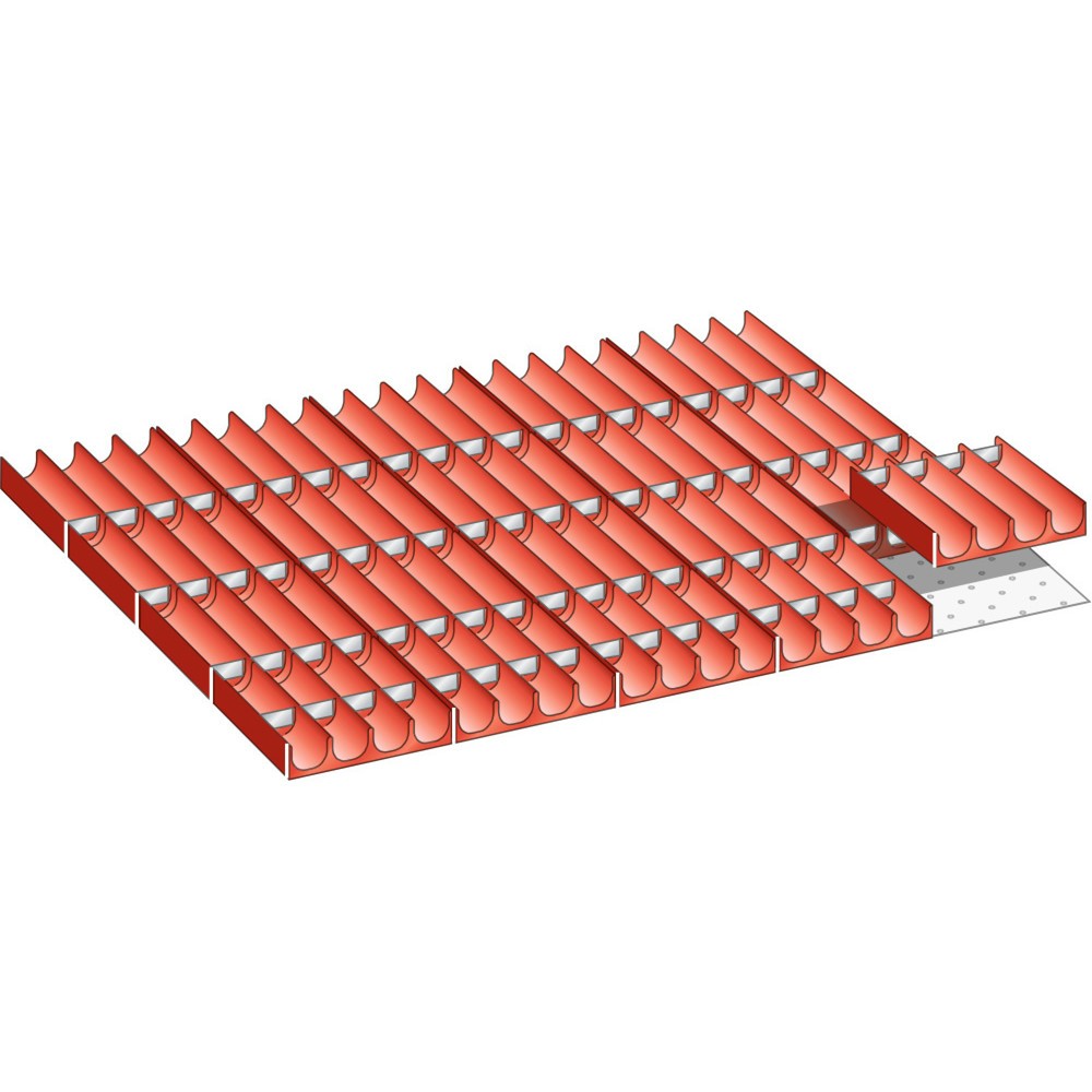 Produktabbildung: LISTA Set Mulden 45x36E, (BxTxFH) 765x612x50mm, 100-teilig