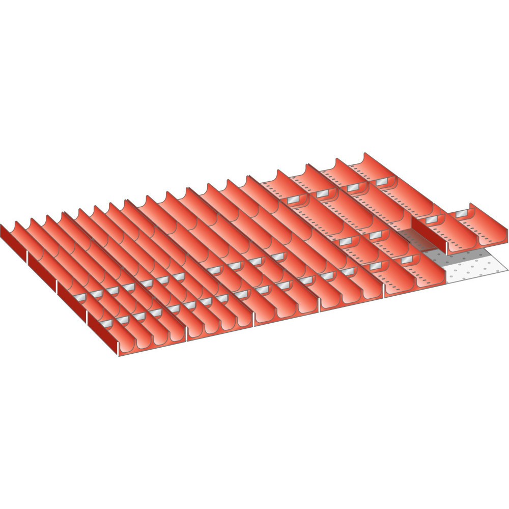 Produktabbildung: LISTA Set Mulden 54x36E, (BxTxFH) 918x612x50mm, 64-teilig