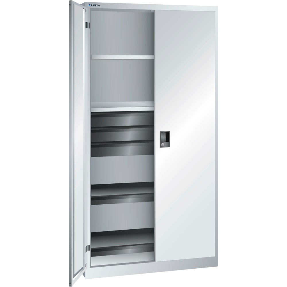 Produktabbildung: LISTA Werkzeugschrank, (BxTxH) 1000x580x1950mm, 2 Auszüge, 3 Schubladen, lichtgrau, KEY Lock