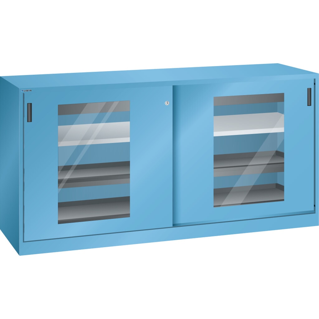 LISTA Werkzeugschrank, (BxTxH) 2000x580x1000 mm, 4 Auszüge, 2 Schubladen, lichtblau