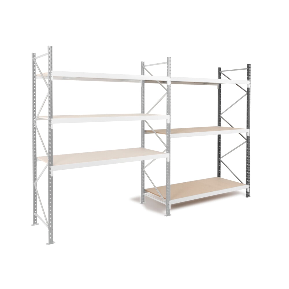 Produktabbildung: ManOrga Weitspannregal, mit Spanplatten, AF, FL 880 kg, HxBxT 2.000 x 1.800 x 600 mm