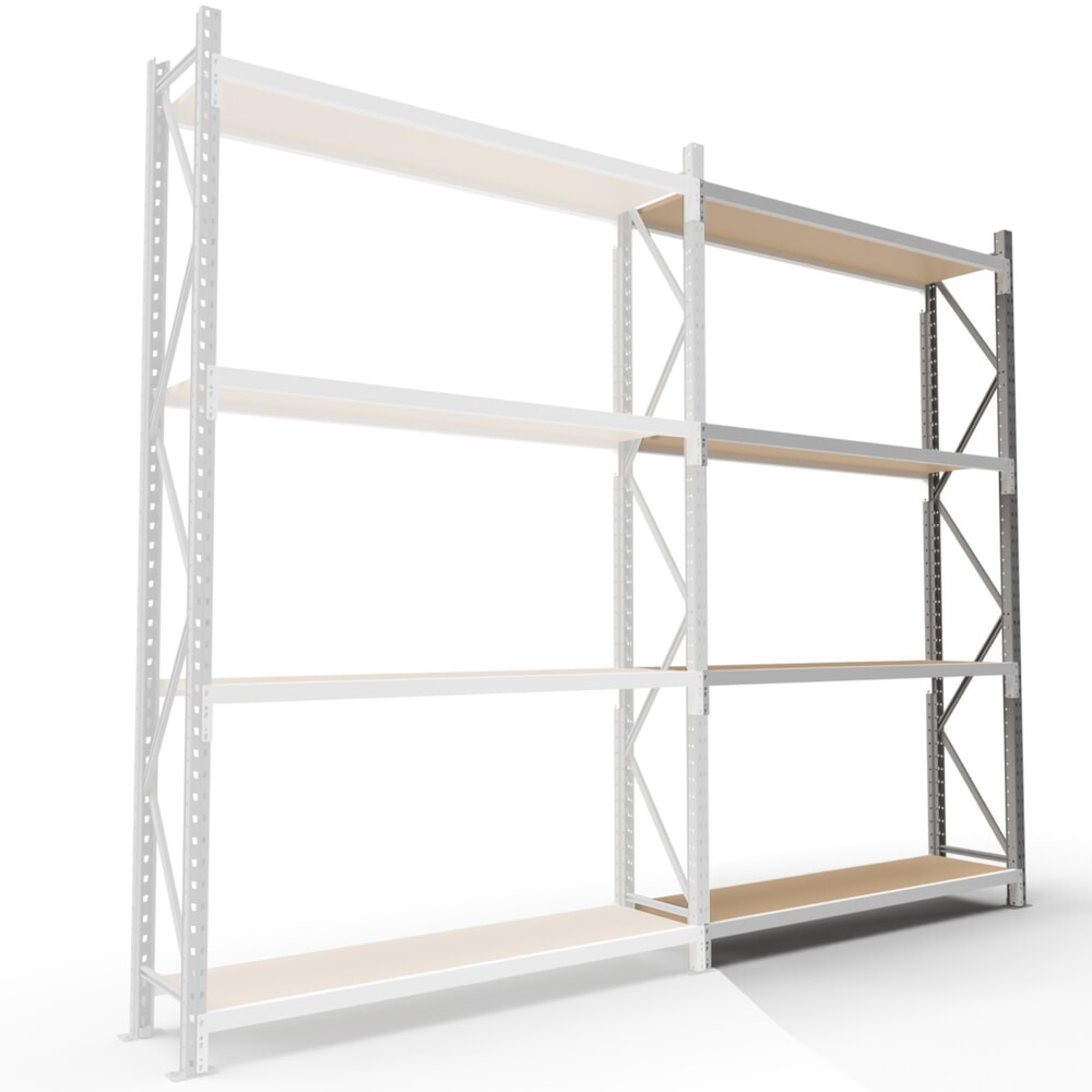 Produktabbildung: ManOrga Weitspannregal, mit Spanplatten, AF, graphitgrau/lichtgrau, HxBxT 2.500 x 2.000 x 800 mm