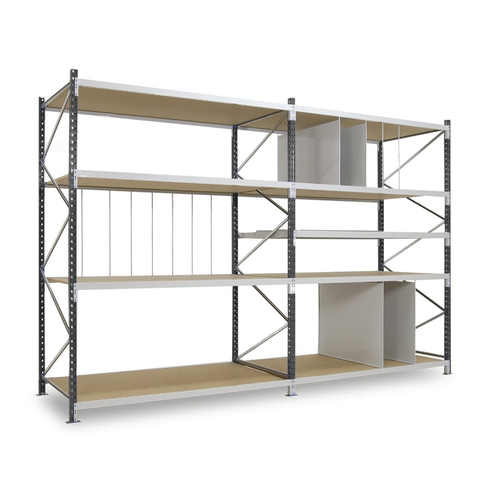 Produktabbildung Nr. 10: ManOrga Weitspannregal, mit Spanplatten, AF, graphitgrau/lichtgrau, HxBxT 2.500 x 2.000 x 800 mm