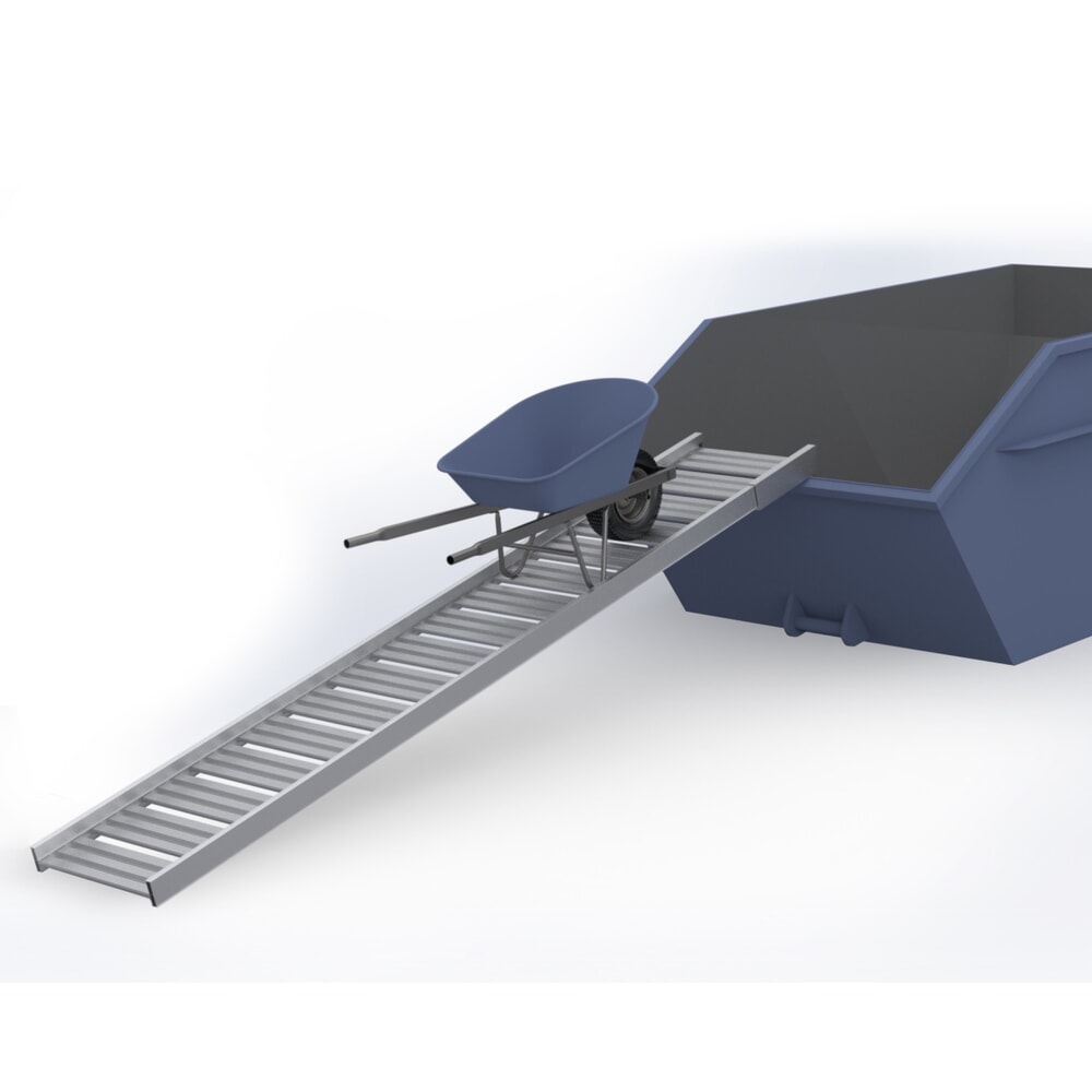Produktabbildung: MAUDERER® Leichte Auffahrrampe MG, als Steg universell einsetzbar, mit Einhängehaken, Tragkraft 800 kg, BxL 1.950 x 660 mm
