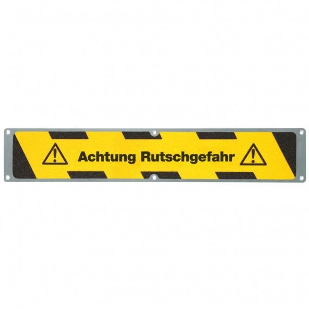 Produktabbildung: Anti-Rutschplatte 'Achtung Rutschgefahr', LxB 635 x 114 mm