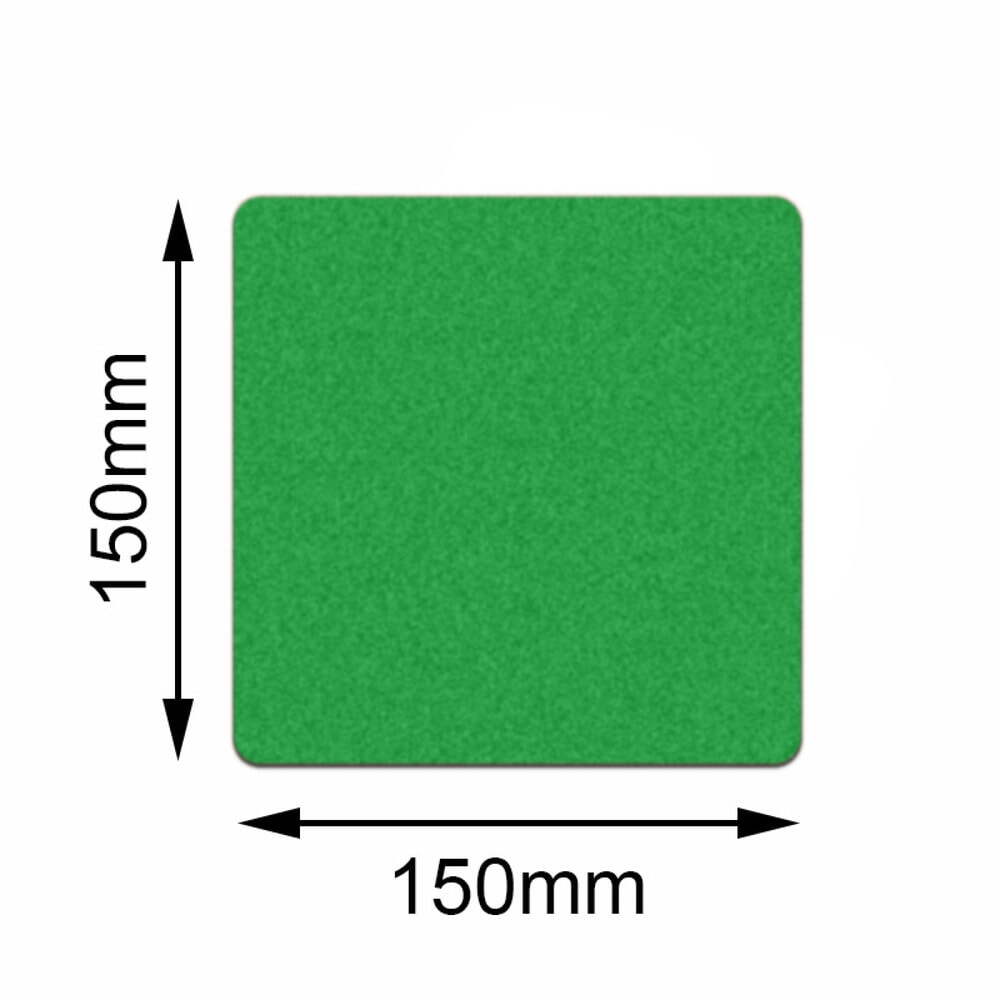 Produktabbildung: Mehlhose Bodenmarkierer Safety Quadrat, grün, 150 x 150 mm, 10 Stk/VE