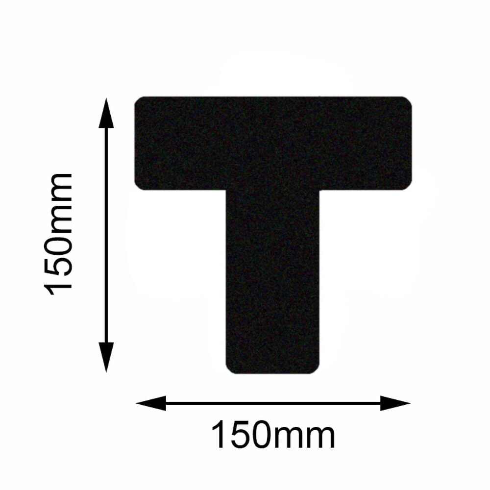 Produktabbildung: Mehlhose Bodenmarkierer Safety T-Stück, schwarz, 150 x 150 mm, 10 Stk/VE