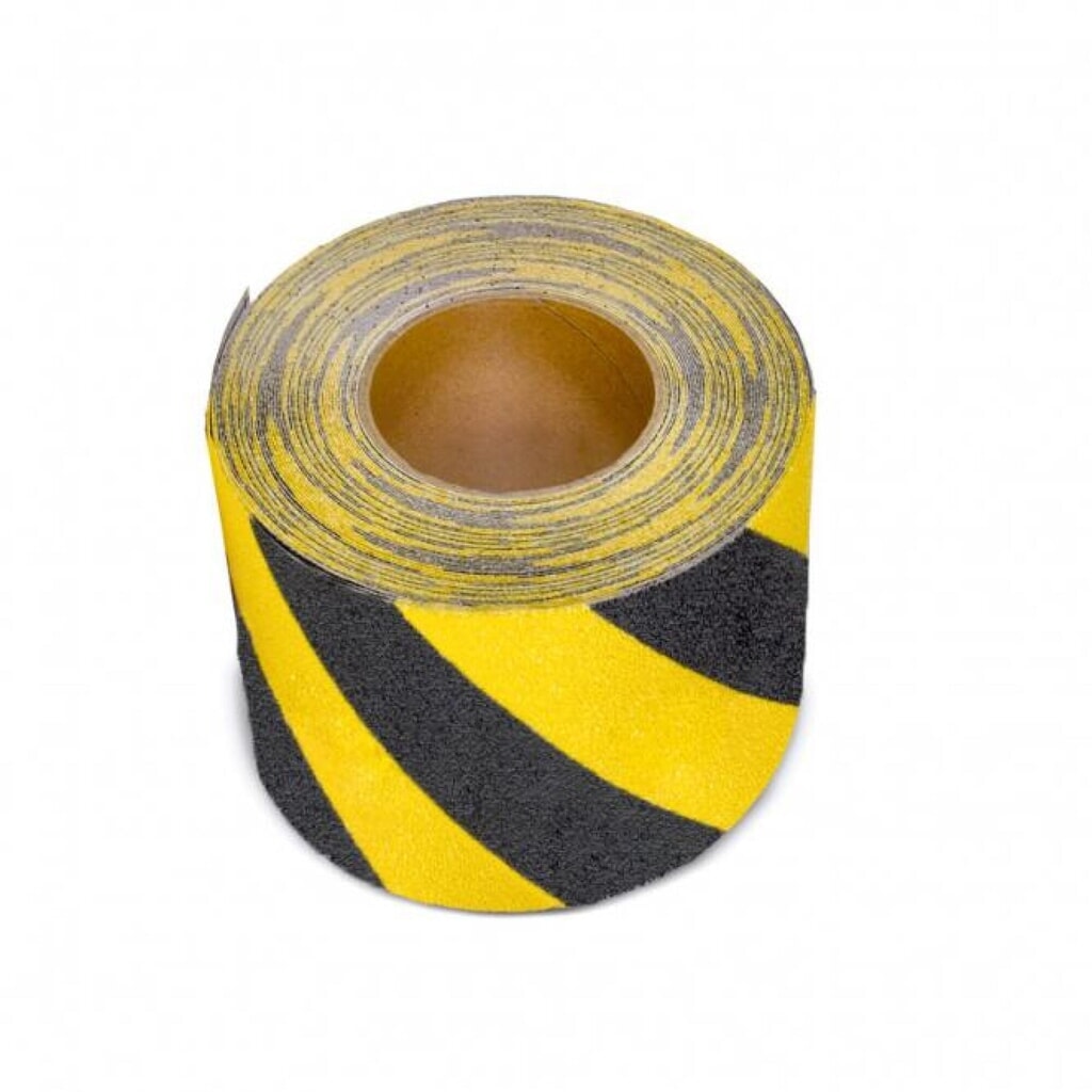 Mehlhose m2-Antirutschbelag™, verformbar, Rolle, Breite 150 mm, schwarz-gelb Produktabbildung: Mehlhose m2-Antirutschbelag™, verformbar, Rolle, Breite 150 mm, schwarz-gelb