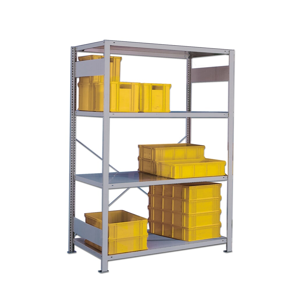 Produktabbildung: META Fachbodenregal lichtgrau mit 7 Böden, Fachlast 230 kg, HxBxT 3.000 x 1.356 x 536 mm