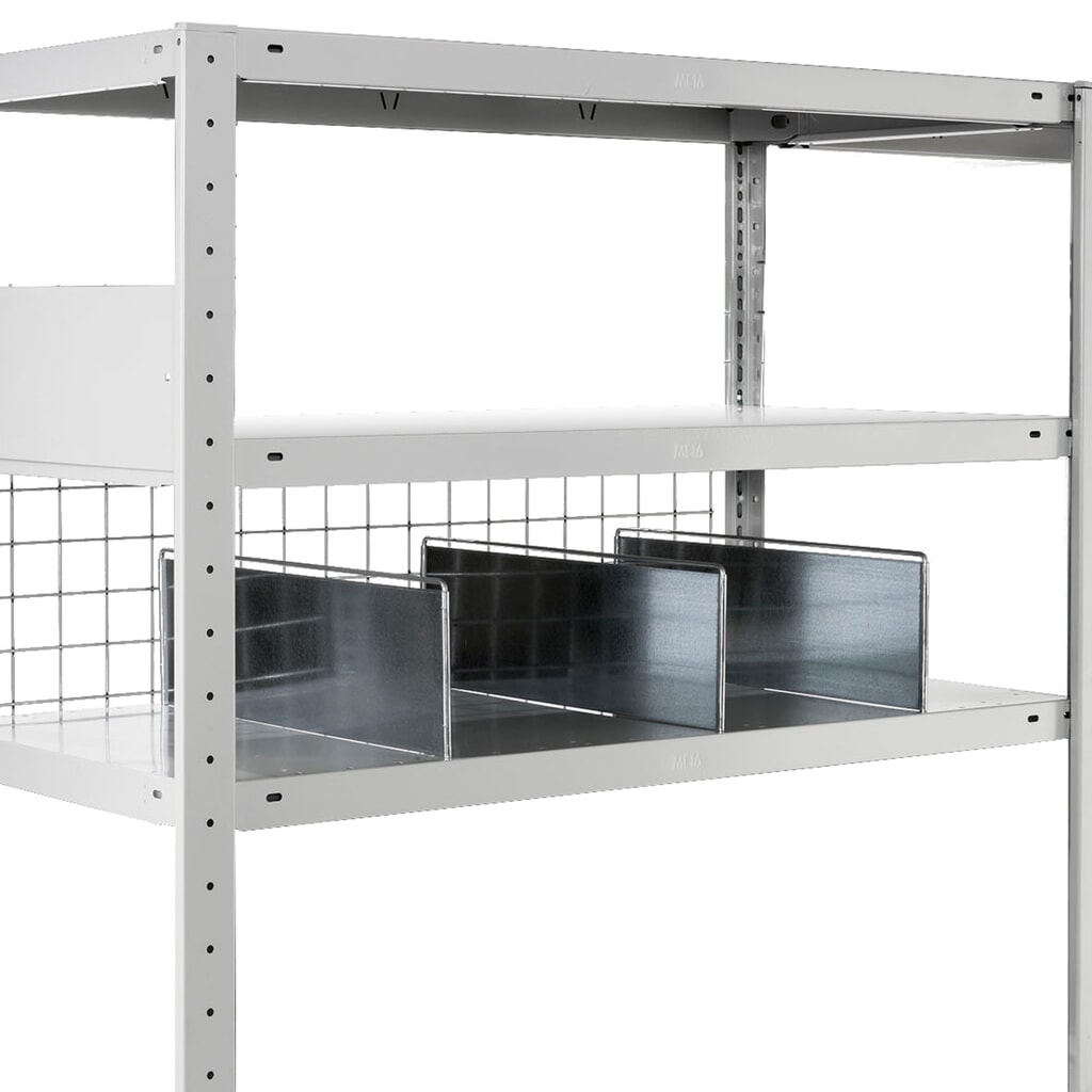 Produktabbildung: META Fachteiler mit Sicherheitsbügel, HxT 150 x 400 mm