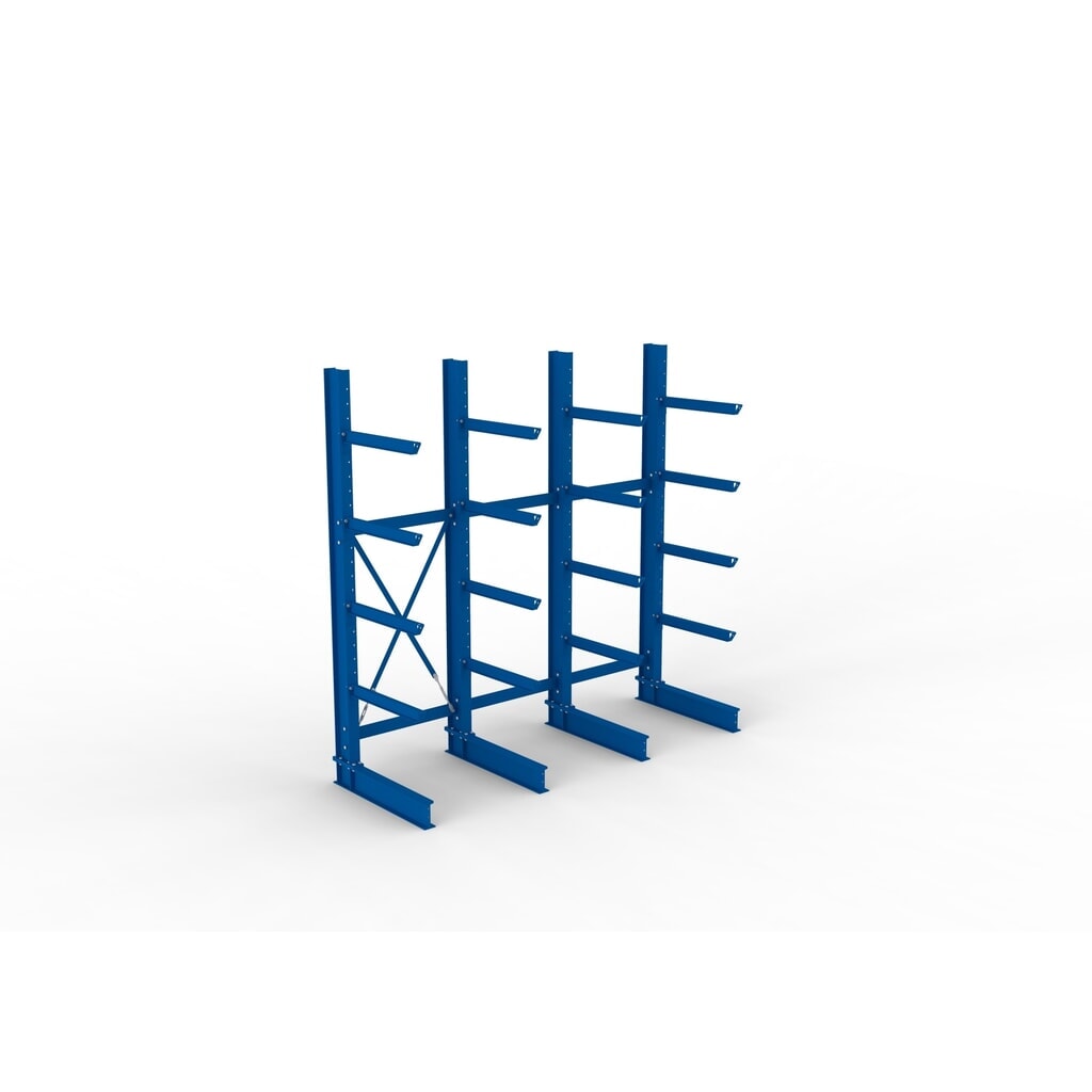 META Komplettpaket Schwerlast-Kragarmregal, einseitig, Tragkraft pro Arm 630 kg, HxBxT 3.000 x 3.090 x 1.135 mm, 4 Ständer Produktabbildung Nr. 2: META Komplettpaket Schwerlast-Kragarmregal, einseitig, Tragkraft pro Arm 630 kg, HxBxT 3.000 x 3.090 x 1.135 mm, 4 Ständer