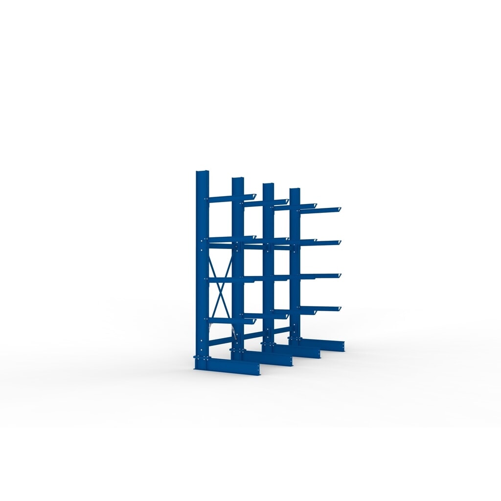 Produktabbildung Nr. 4: META Komplettpaket Schwerlast-Kragarmregal, einseitig, Tragkraft pro Arm 630 kg, HxBxT 3.000 x 3.090 x 1.135 mm, 4 Ständer