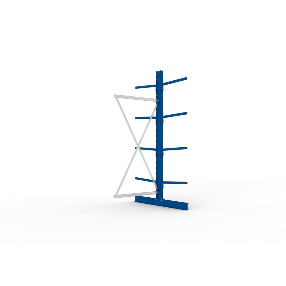 Produktabbildung: META Kragarmregal Anbaufeld, doppelseitig, Tragkraft pro Arm 140 kg, HxBxT 2.500 x 1.030 x 1.420 mm