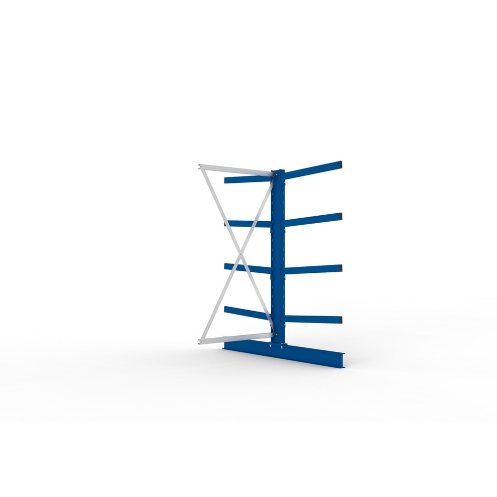 Produktabbildung: META Kragarmregal Anbaufeld, doppelseitig, Tragkraft pro Arm bis 250 kg, HxBxT 2.000 x 1.030 x 1.840 mm