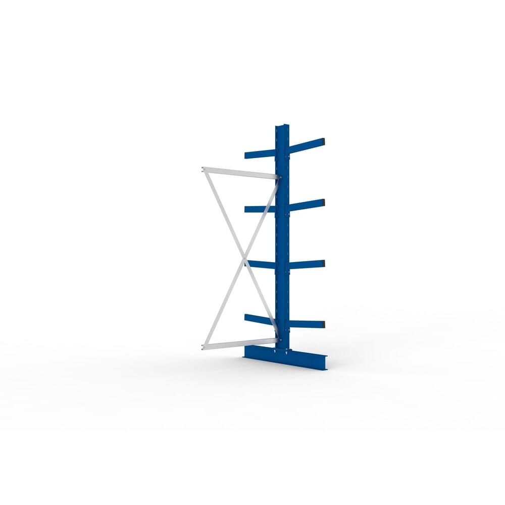 Produktabbildung: META Kragarmregal Anbaufeld, doppelseitig, Tragkraft pro Arm bis 430 kg, HxBxT 2.500 x 1.030 x 1.240 mm