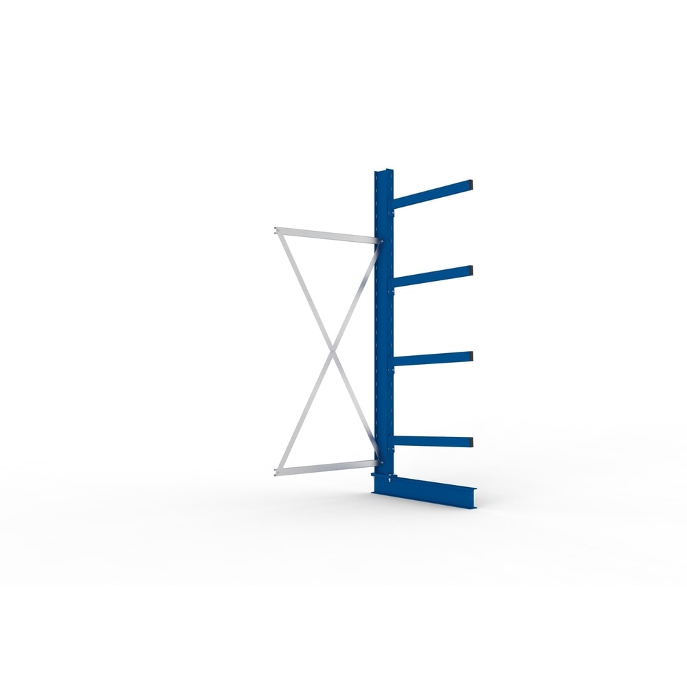 Produktabbildung: META Kragarmregal Anbaufeld, einseitig, Tragkraft pro Arm 250 kg, HxBxT 2.500 x 1.103 x 1.030 mm