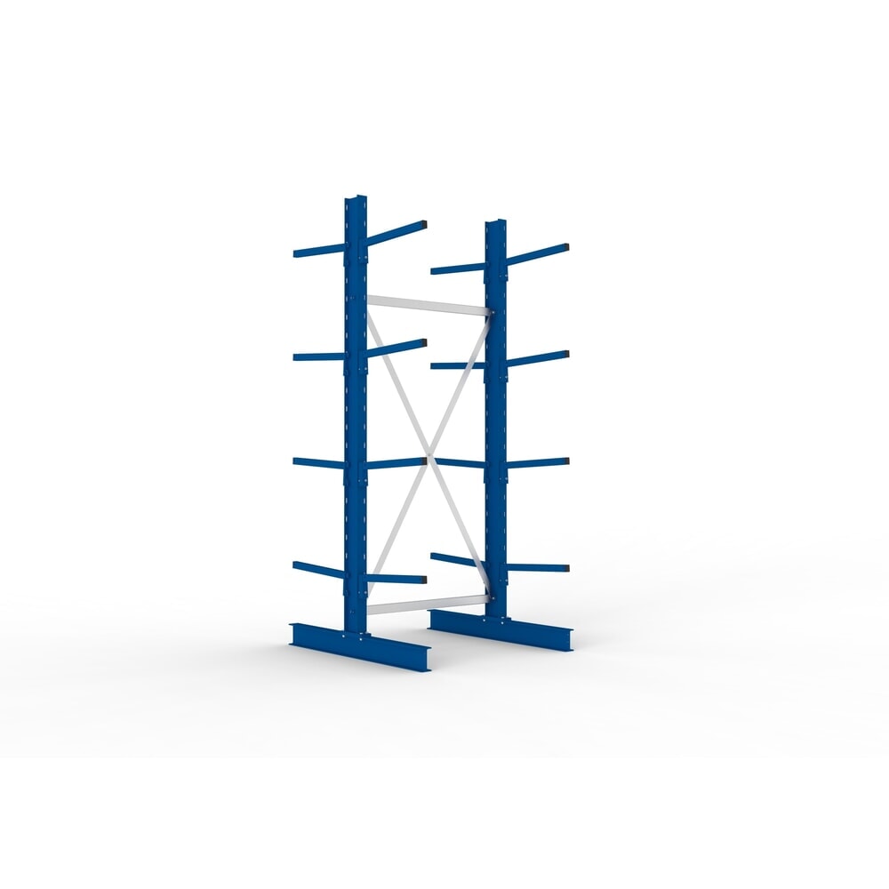 Produktabbildung: META Kragarmregal Grundfeld, doppelseitig, Tragkraft pro Arm 175 kg, HxBxT 2.500 x 1.094 x 1.220 mm