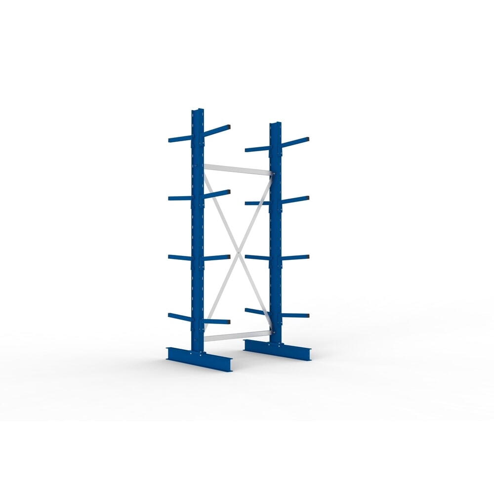 Produktabbildung: META Kragarmregal Grundfeld, doppelseitig, Tragkraft pro Arm 220 kg, HxBxT 2.500 x 1.094 x 1.020 mm