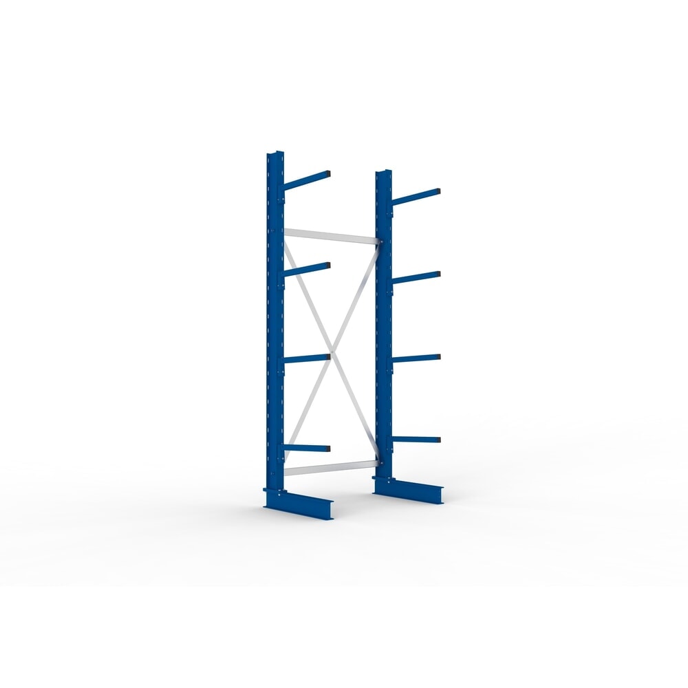 Produktabbildung: META Kragarmregal Grundfeld, einseitig, Tragkraft pro Arm 175 kg, HxBxT 2.500 x 1.094 x 710 mm