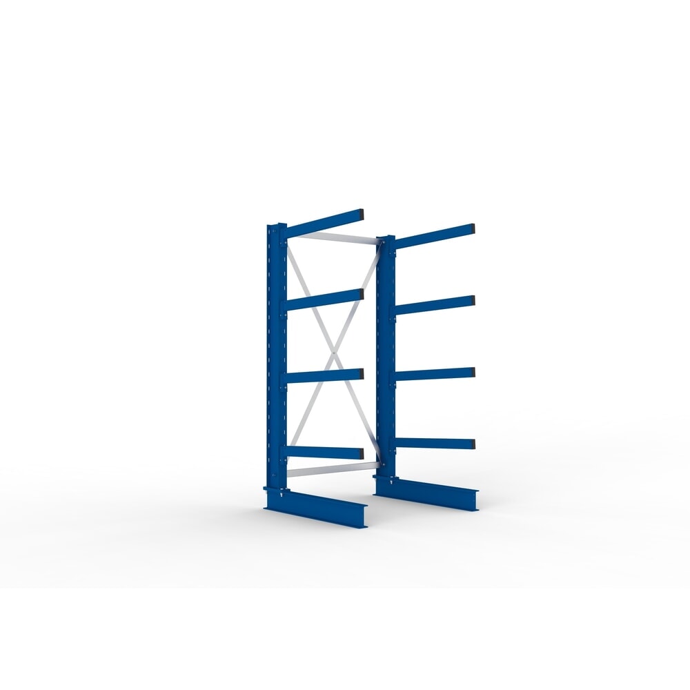 Produktabbildung: META Kragarmregal Grundfeld, einseitig, Tragkraft pro Arm 250 kg, HxBxT 2.000 x 1.103 x 1.030 mm