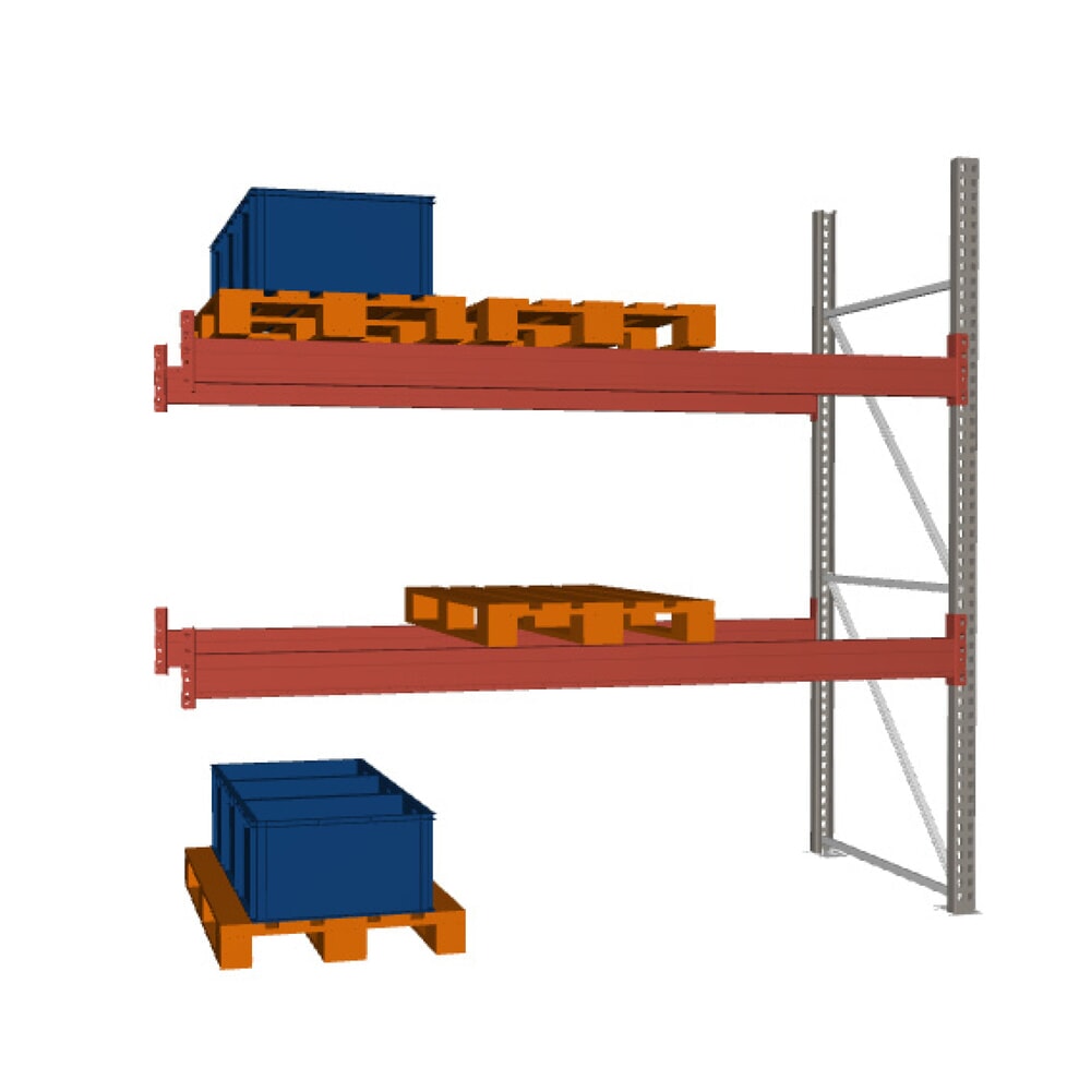Produktabbildung: META MULTIPAL  Palettenregal , Anbaufeld, Fachlast 3.750 kg, 9 Palettenplätze, 2,7 m Höhe