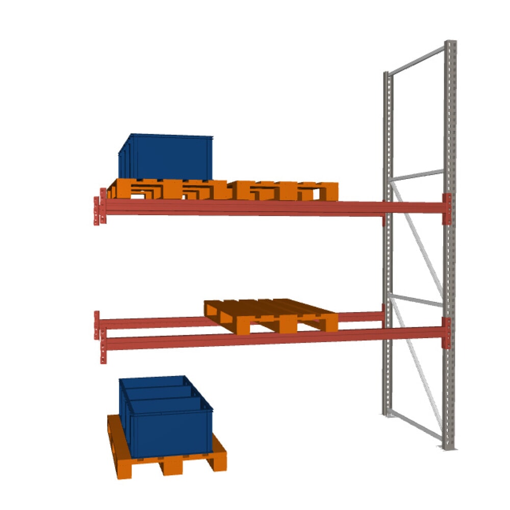 Produktabbildung: META MULTIPAL  Palettenregal , Anbaufeld, Fachlast 1.470 kg, 9 Palettenplätze, 3,3 m Höhe