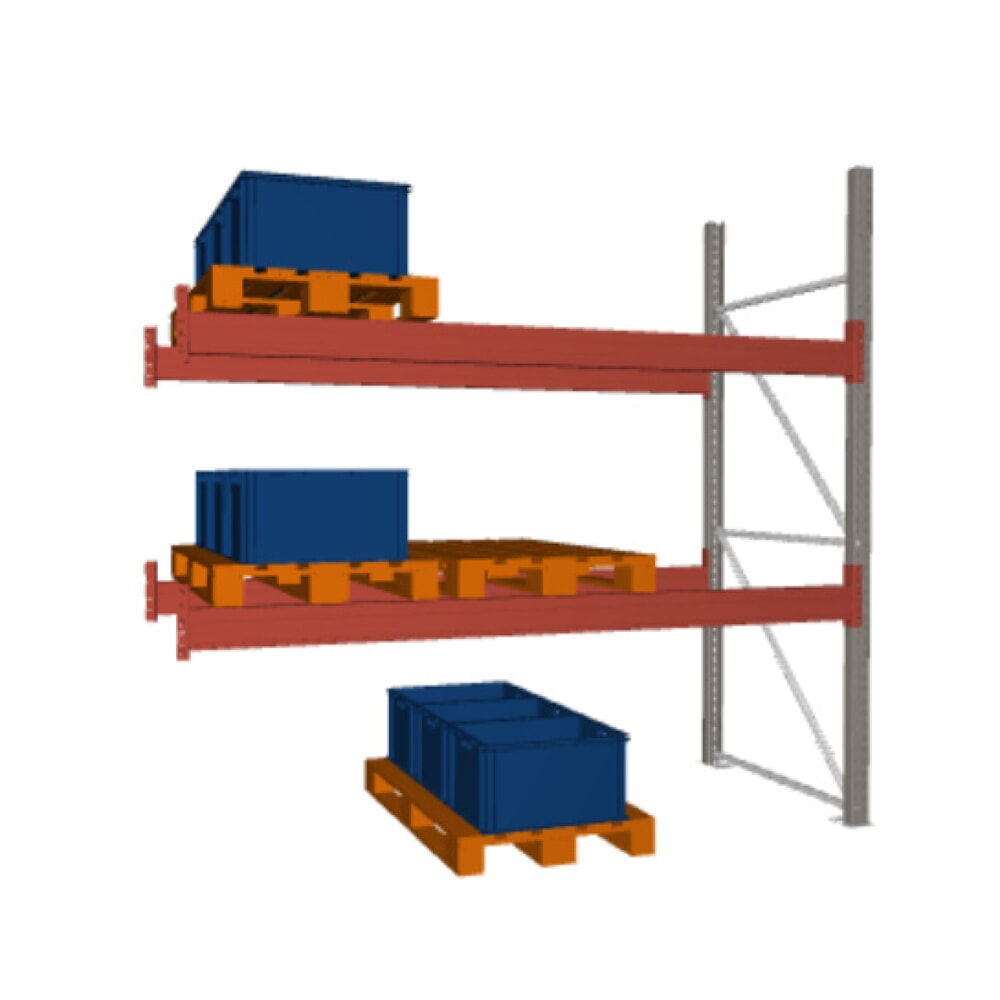 Produktabbildung: META MULTIPAL Palettenregal, Anbaufeld, 2.340 kg Fachlast, 9 Palettenplätze, 2,7 m Höhe