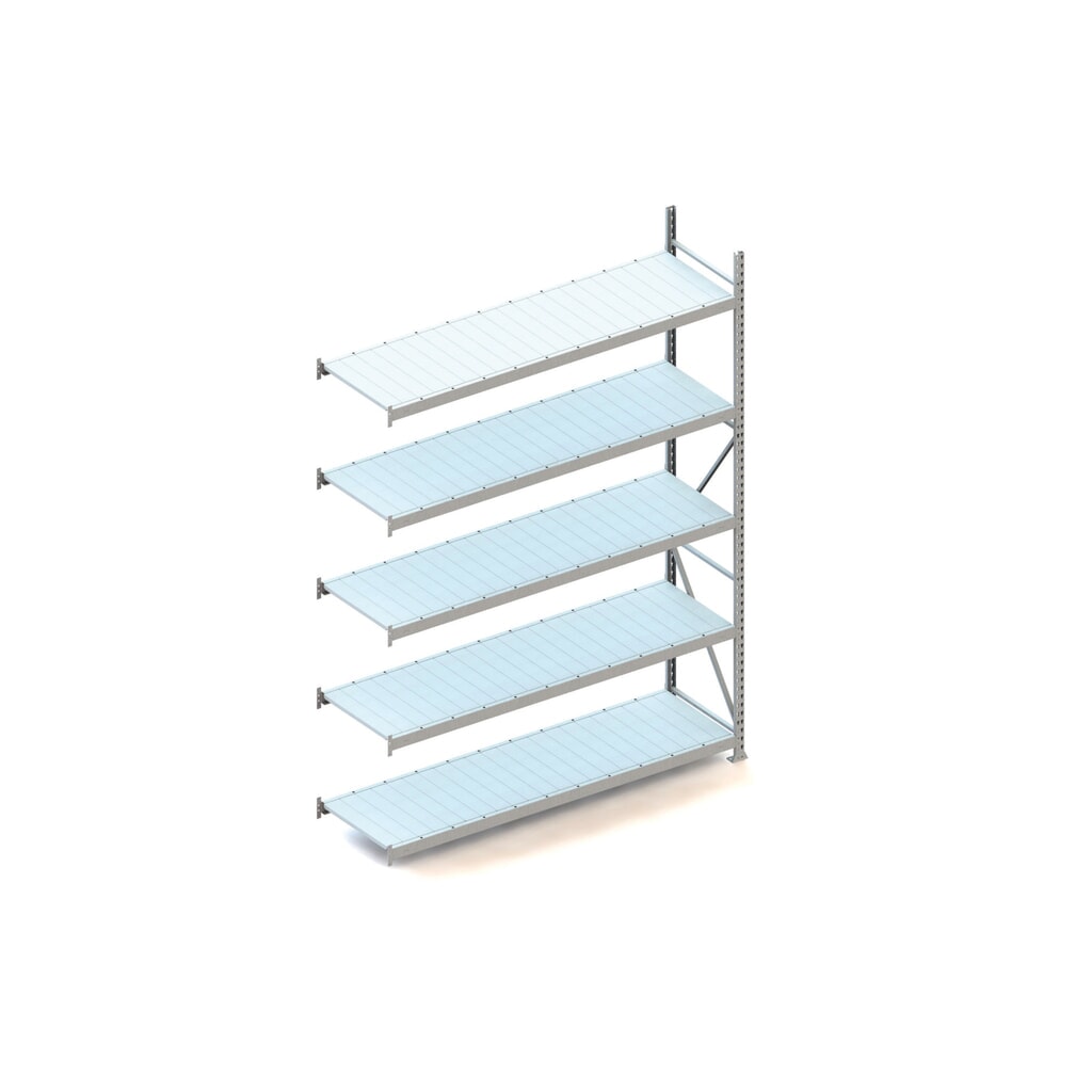 Produktabbildung: META Weitspannregal, mit Stahlpaneelen, FL 600 kg, AF, HxBxT 3.000 x 2.200 x 650 mm