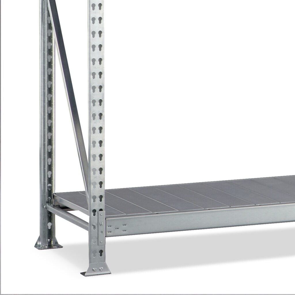 META Weitspannregal, mit Stahlpaneelen, FL 600 kg, AF, HxBxT 2.200 x 1.800 x 650 mm Produktabbildung Nr. 2: META Weitspannregal, mit Stahlpaneelen, FL 600 kg, AF, HxBxT 2.200 x 1.800 x 650 mm