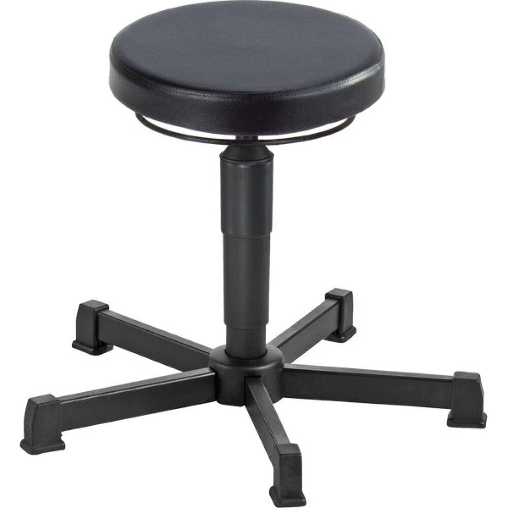 Produktabbildung: meychair Hocker Allround, PU-Sitz, Sitzhöhe 360-490 mm, Stahlbasis, Bodengleiter