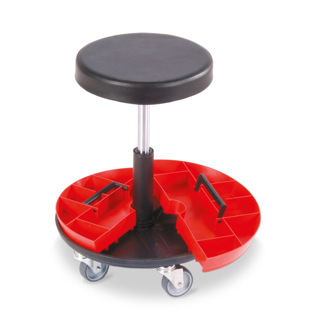 Produktabbildung: meychair Hocker mit 2-teiligem Werkzeugeinsatz, Sitzhöhe 520-545 mm, Rollen