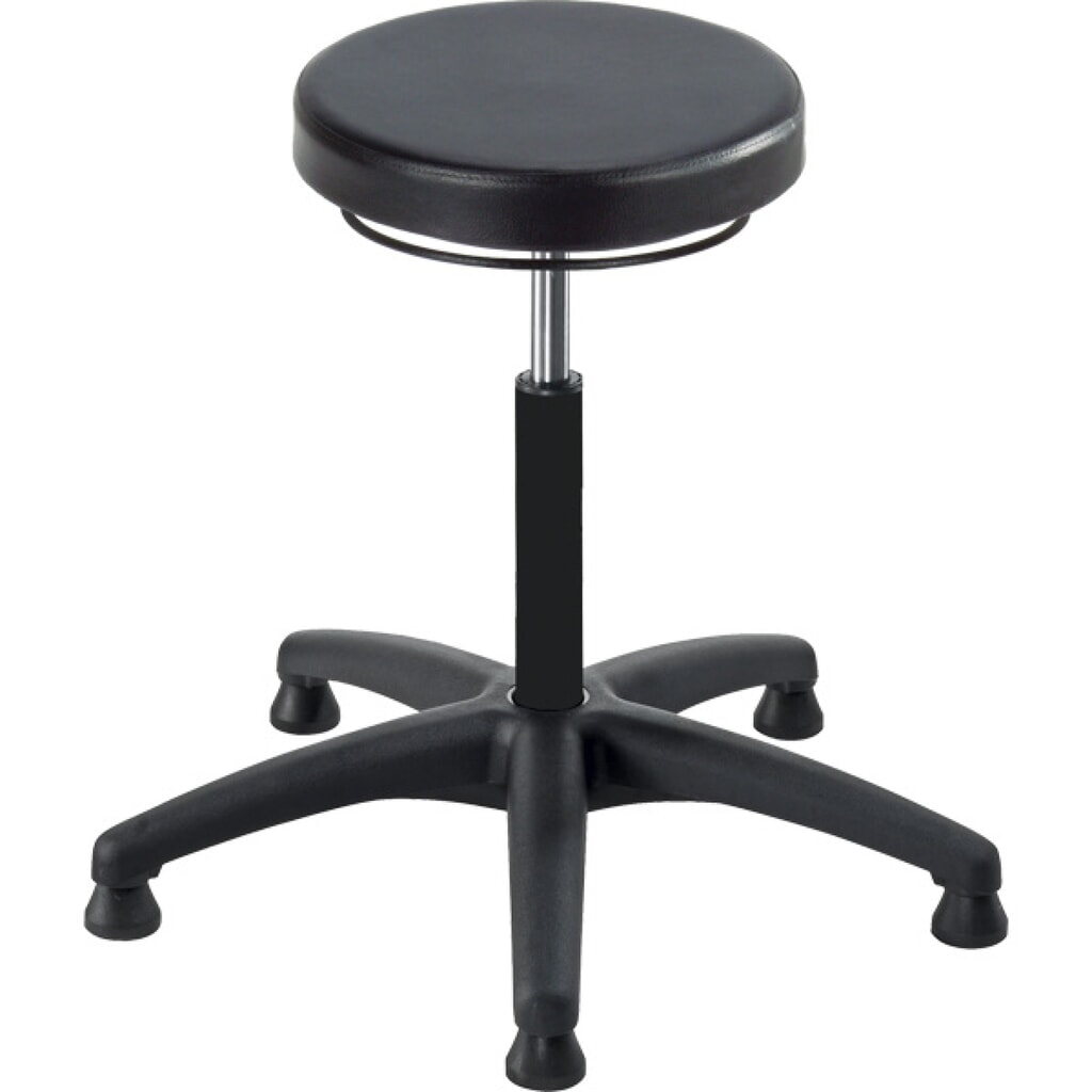 meychair Hocker Universal Plus, PU-Sitz, Sitzhöhe 400-530 mm, Kunststoffbasis, Bodengleiter Produktabbildung: meychair Hocker Universal Plus, PU-Sitz, Sitzhöhe 400-530 mm, Kunststoffbasis, Bodengleiter