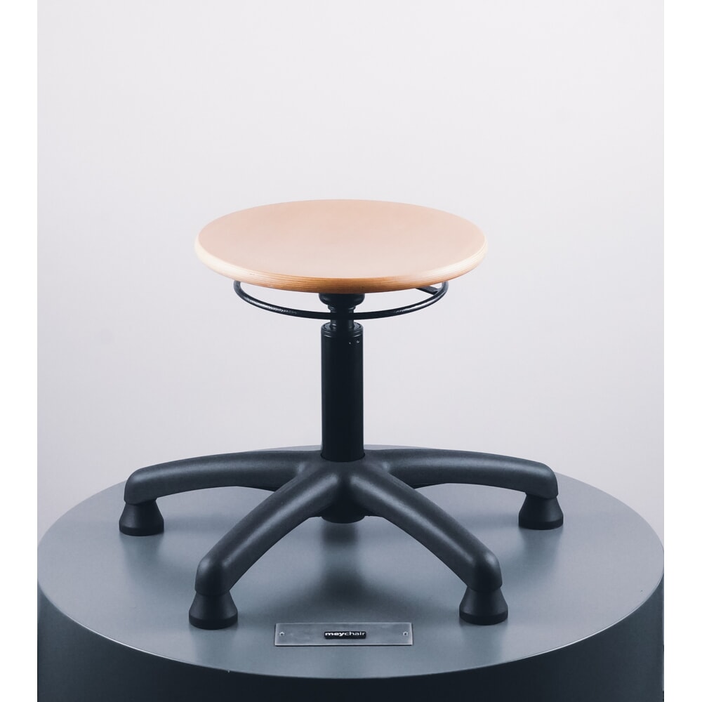 Produktabbildung Nr. 4: meychair Hocker Universal Plus, Sitz aus Buche, Sitzhöhe 390-520 mm, Kunststoffbasis, Bodengleiter