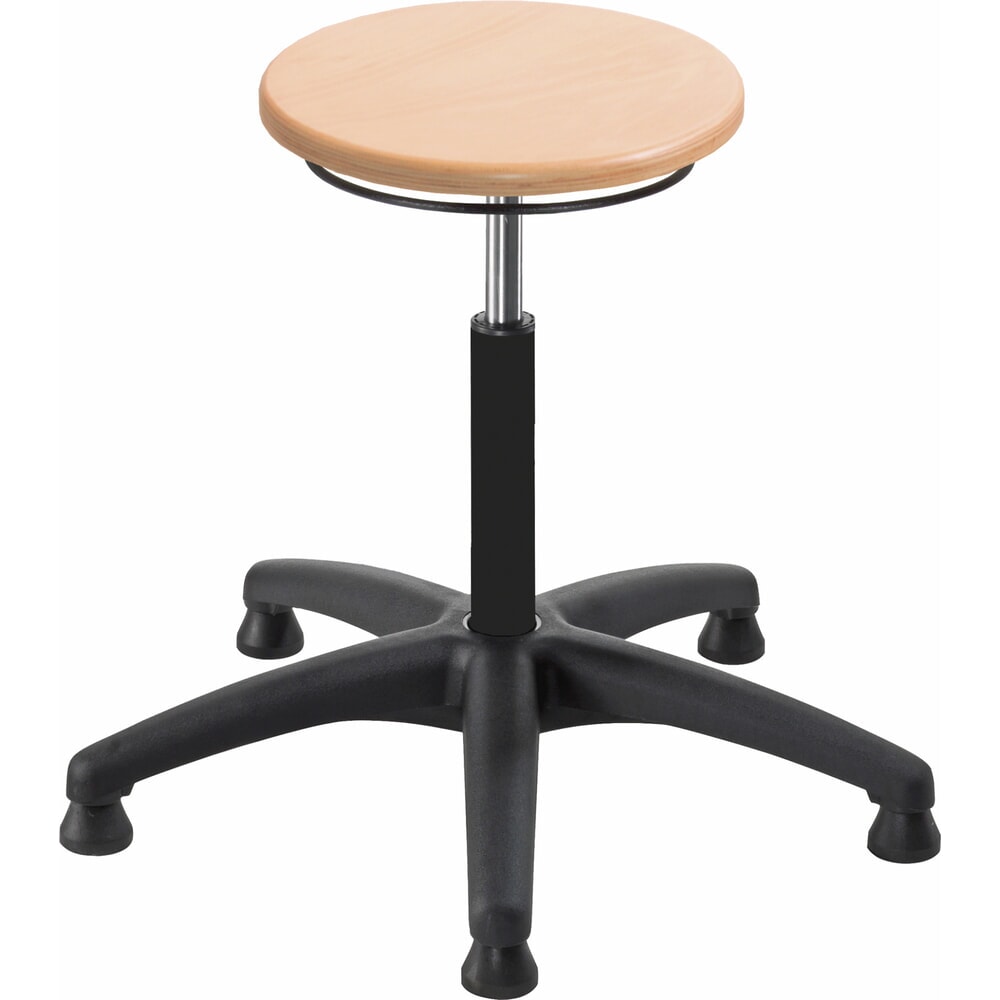 Produktabbildung: meychair Hocker Universal Plus, Sitz aus Buche, Sitzhöhe 390-520 mm, Kunststoffbasis, Bodengleiter