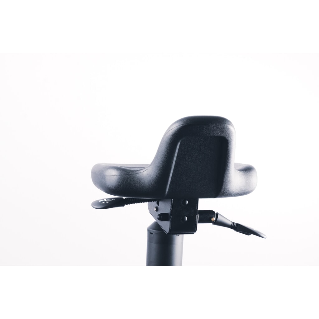 Produktabbildung Nr. 4: meychair Stehhilfe, dreh- und neigbarer PU-Sitz, Sitzhöhe 620-890 mm, Stahlbasis, kurze Rückenlehne