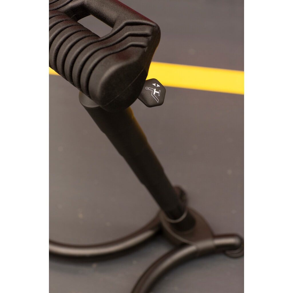 meychair Stehhilfe, PU-Rundsitz, Sitzhöhe 630-840 mm, Gabel-Standfuss, Tragegriff, ESD Produktabbildung Nr. 4: meychair Stehhilfe, PU-Rundsitz, Sitzhöhe 630-840 mm, Gabel-Standfuss, Tragegriff, ESD
