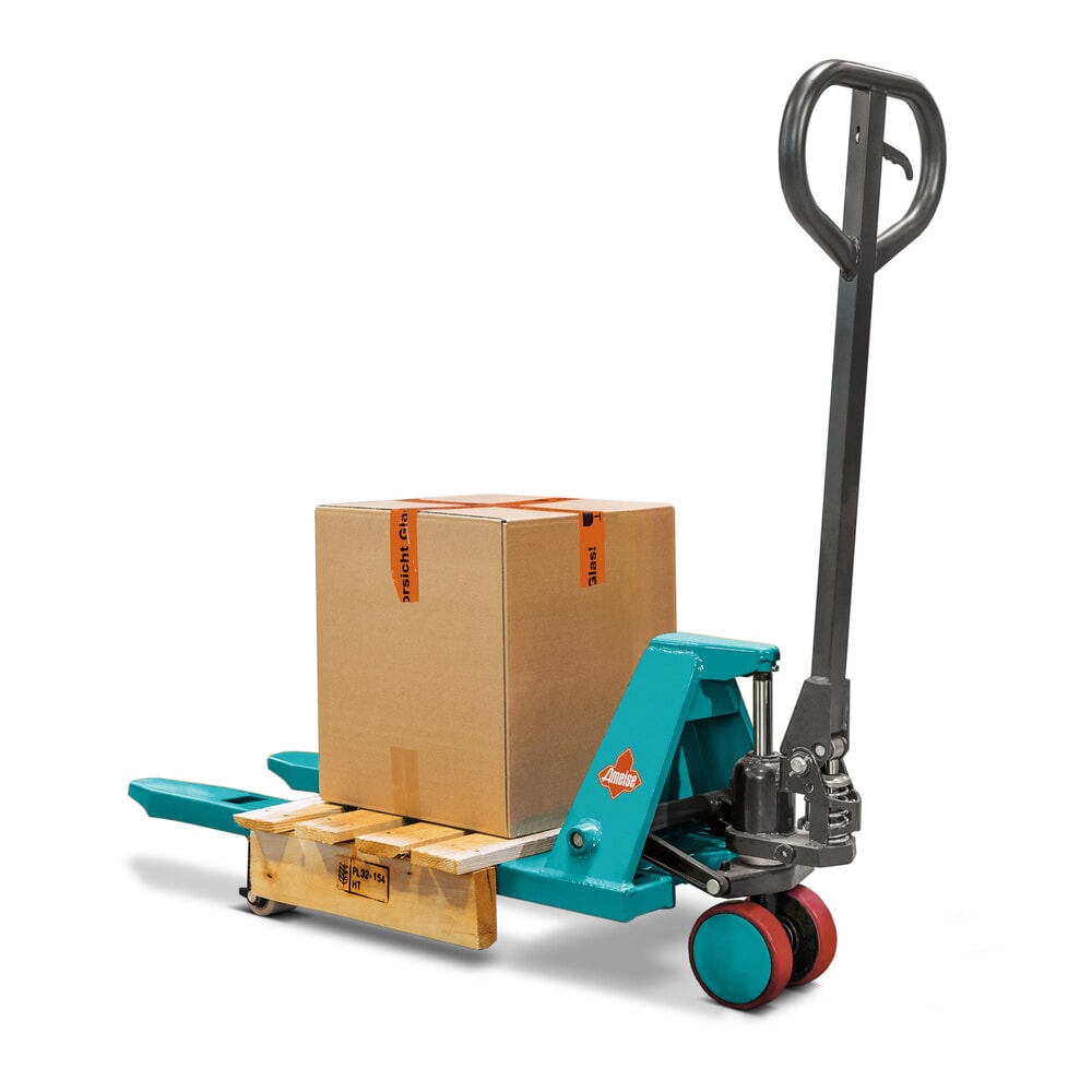 Produktabbildung Nr. 1: Mini-Hubwagen Ameise® PTM 0.5, Tragfähigkeit 500 kg, Gabellänge 800 mm, Polyurethan-Lenkräder, Nylon-Gabelrollen