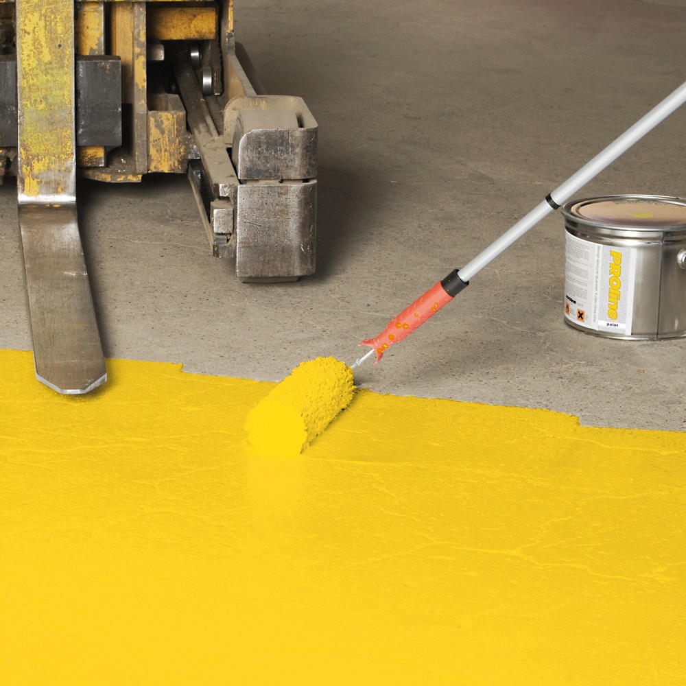 Produktabbildung: MORAVIA Hallenbeschichtung PROline-paint für starke Beanspruchung, 5 l, seidenglänzend, RAL 1003 signalgelb