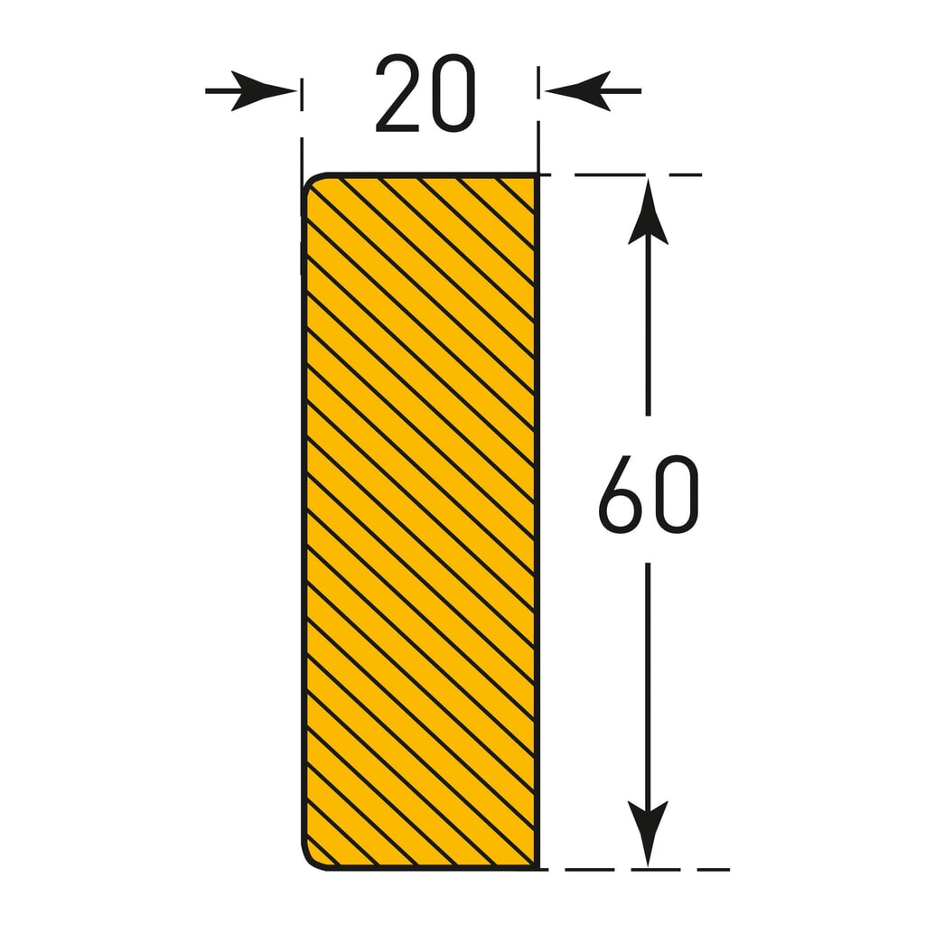 Produktabbildung Nr. 4: MORAVIA Prallschutz für Flächen, rechteckig, selbstklebend, HxB 60 x 20 mm, Länge 1 m