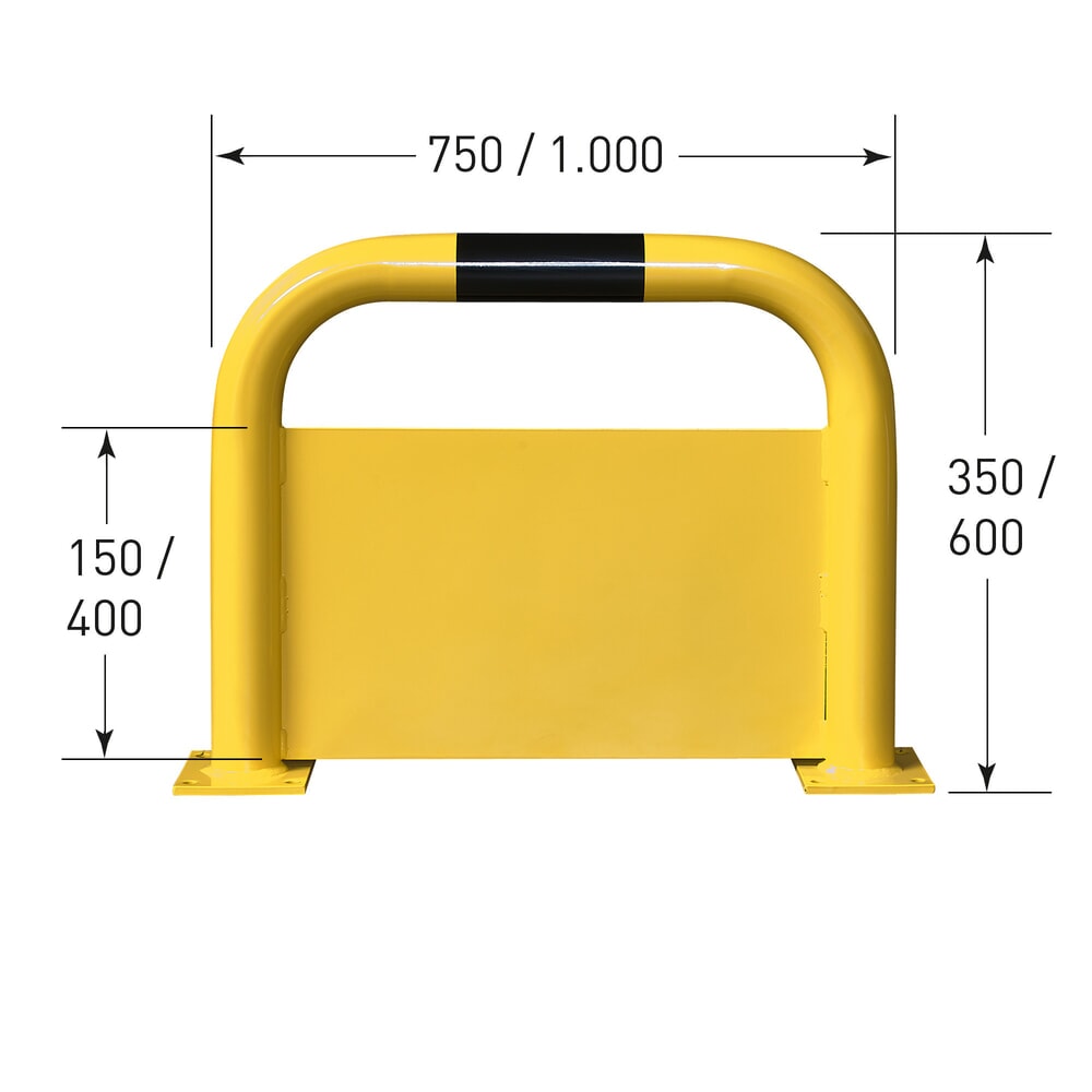Produktabbildung Nr. 2: MORAVIA Rammschutzbügel mit Unterfahrschutz, Innenbereich, HxL 350 x 750 mm