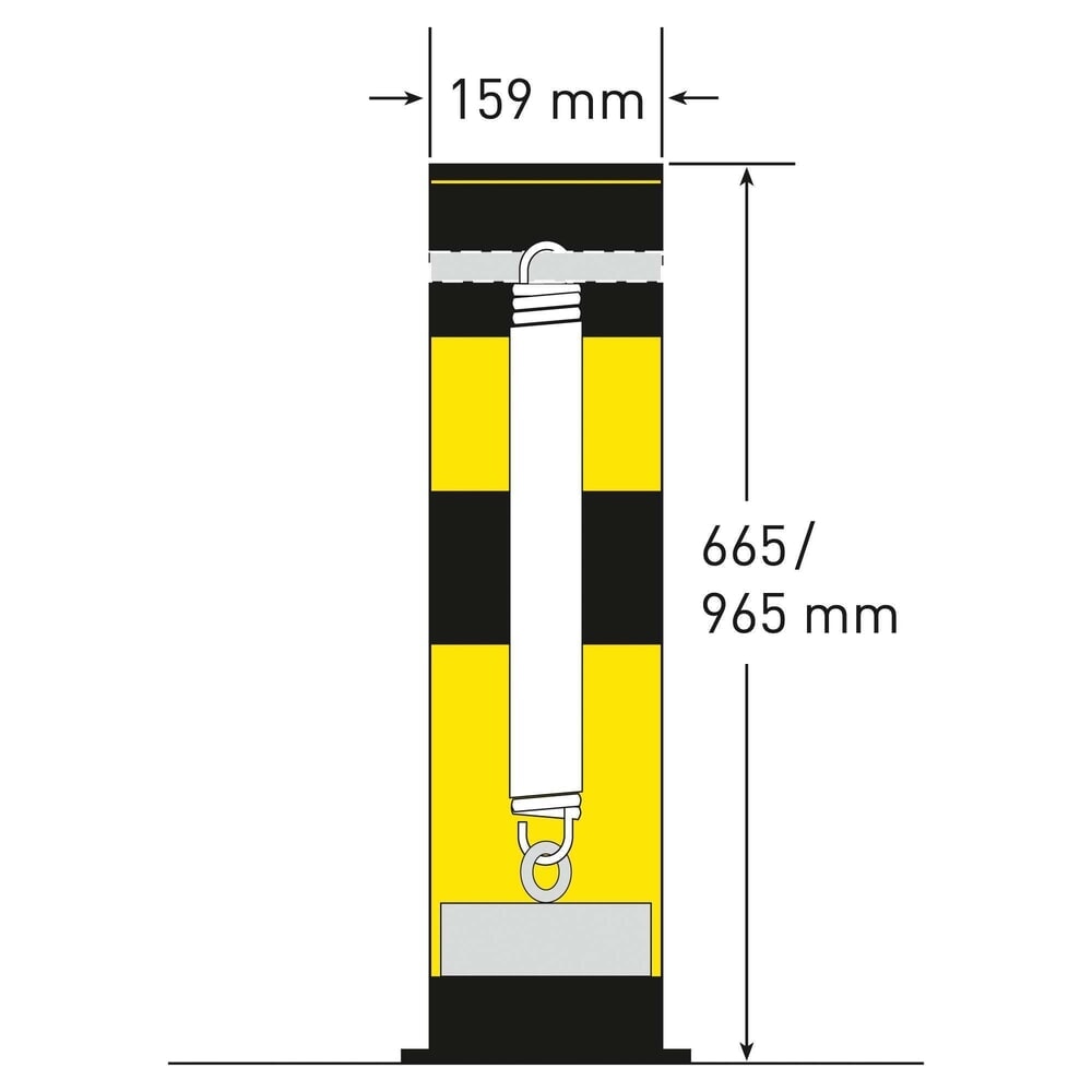 Produktabbildung Nr. 5: MORAVIA neigbarer Rammschutzpoller Swing, Innenbereich, Höhe 655 mm, Ø 159 mm
