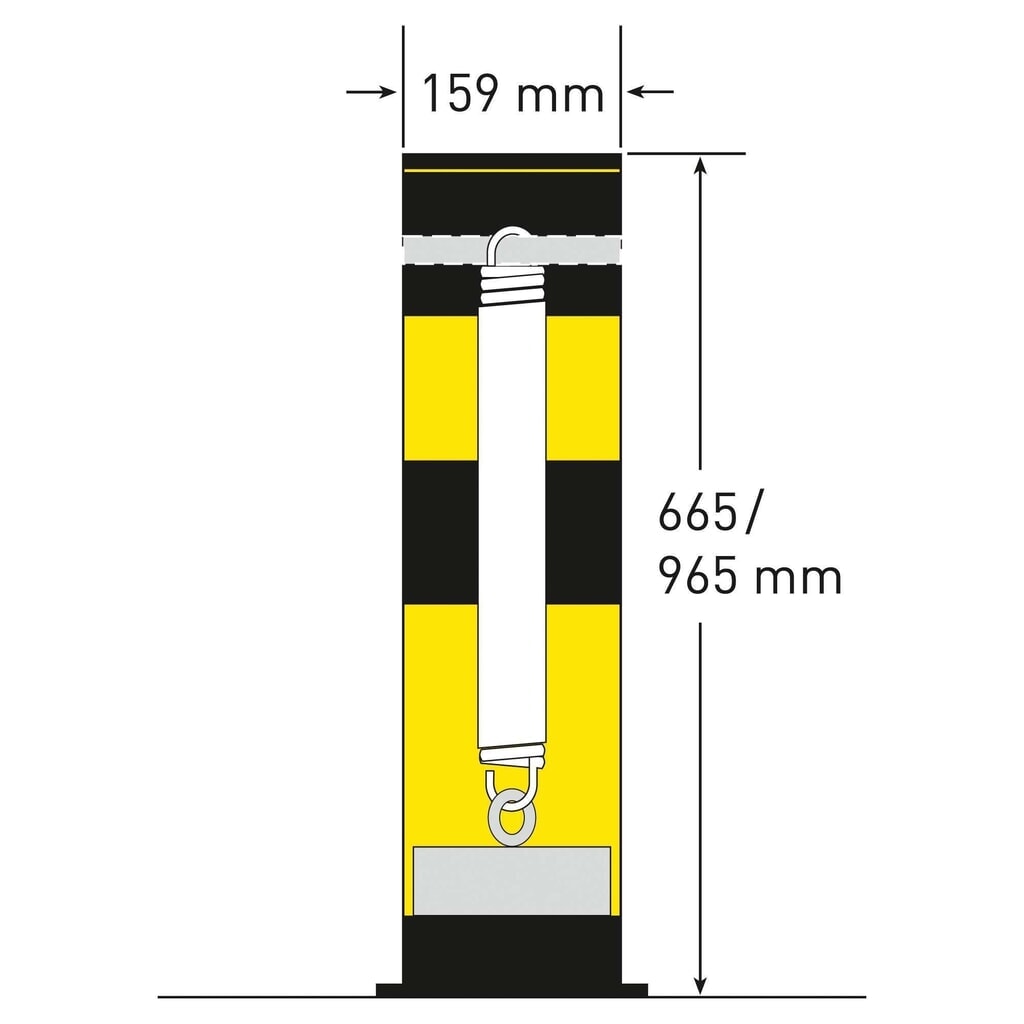 Produktabbildung Nr. 5: MORAVIA neigbarer Rammschutz-Poller Swing, Aussenbereich, HxØ 655 x 159 mm