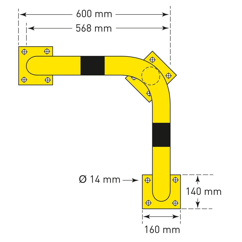 Produktabbildung Nr. 4: MORAVIA Rammschutzbügel,  Aussenbereich, winkelförmig, winkelförmig, HxT 350 x 600 mm